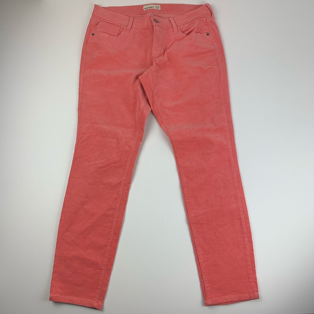 Old Navy Womens 12 Orange Corduroy Jeans  Mid Rise